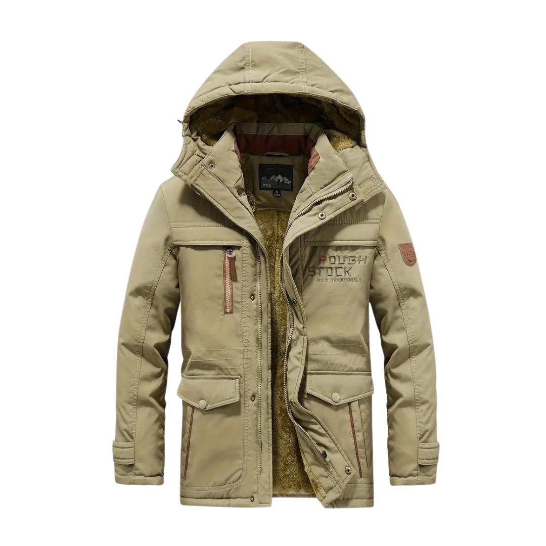 Gefütterte Herren Outdoorjacke Kaspar mit wasserdichtem & winddichtem Material. Hält warm im Winter.