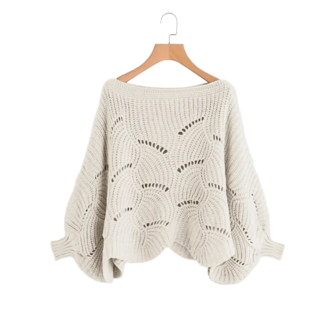 Weicher Damen Pullover mit Batwing-Ärmeln, locker & bequem, ideal für gemütliche Herbsttage.