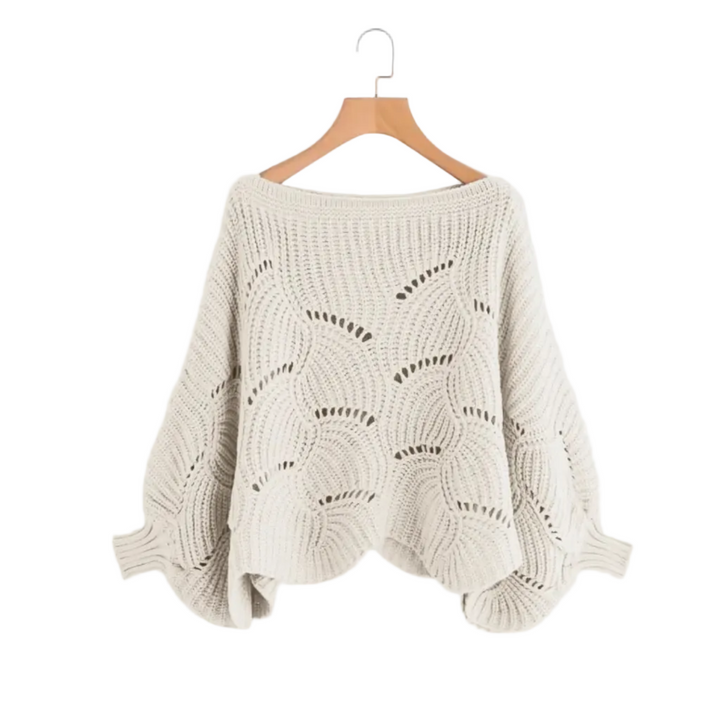 Weicher Damen Pullover mit Batwing-Ärmeln, locker & bequem, ideal für gemütliche Herbsttage.