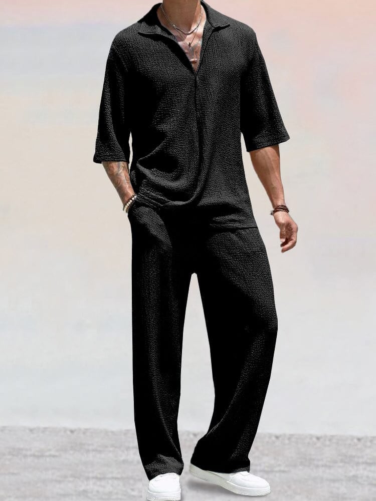 Komfortable Herren Hose passend zum Poloshirt Set. Lässige Freizeithose für Männer, ideal für Sommer & Loungewear.