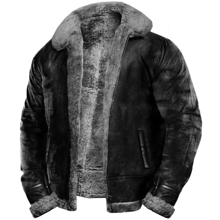 Hochwertige, warme Herrenjacke mit Reverskragen; lässige Freizeit- & Outdoor-Jacke für kalte Tage.