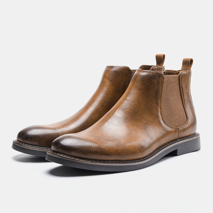 Schwarze Herren Leder Chelsea Boots, vielseitige Herbst- und Winterschuhe für einen eleganten oder casual Look.