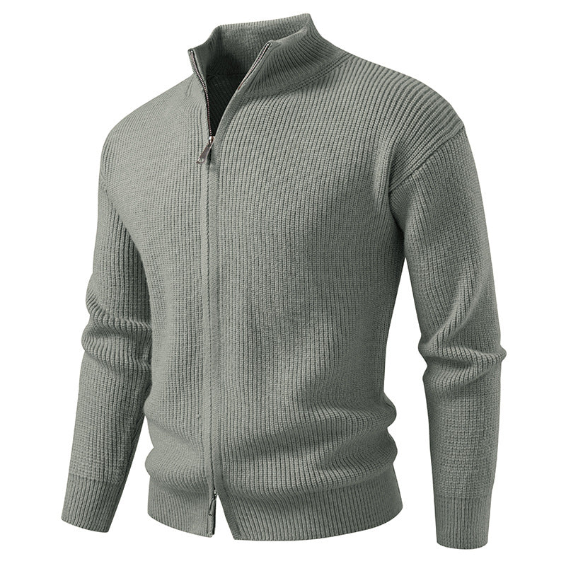 Stylische Reißverschlussjacke für Herren, Slim Fit Design. Komfortabler Langarm-Cardigan für Frühling.