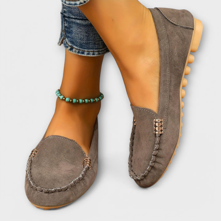 Türkiser Damen Loafer, komfortabler und eleganter Slipper für Damen.