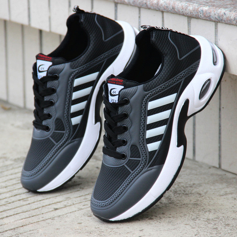 Leichte Herren-Laufschuhe mit Dämpfung, atmungsaktivem Obermaterial und Schnürung für Training & Freizeit.