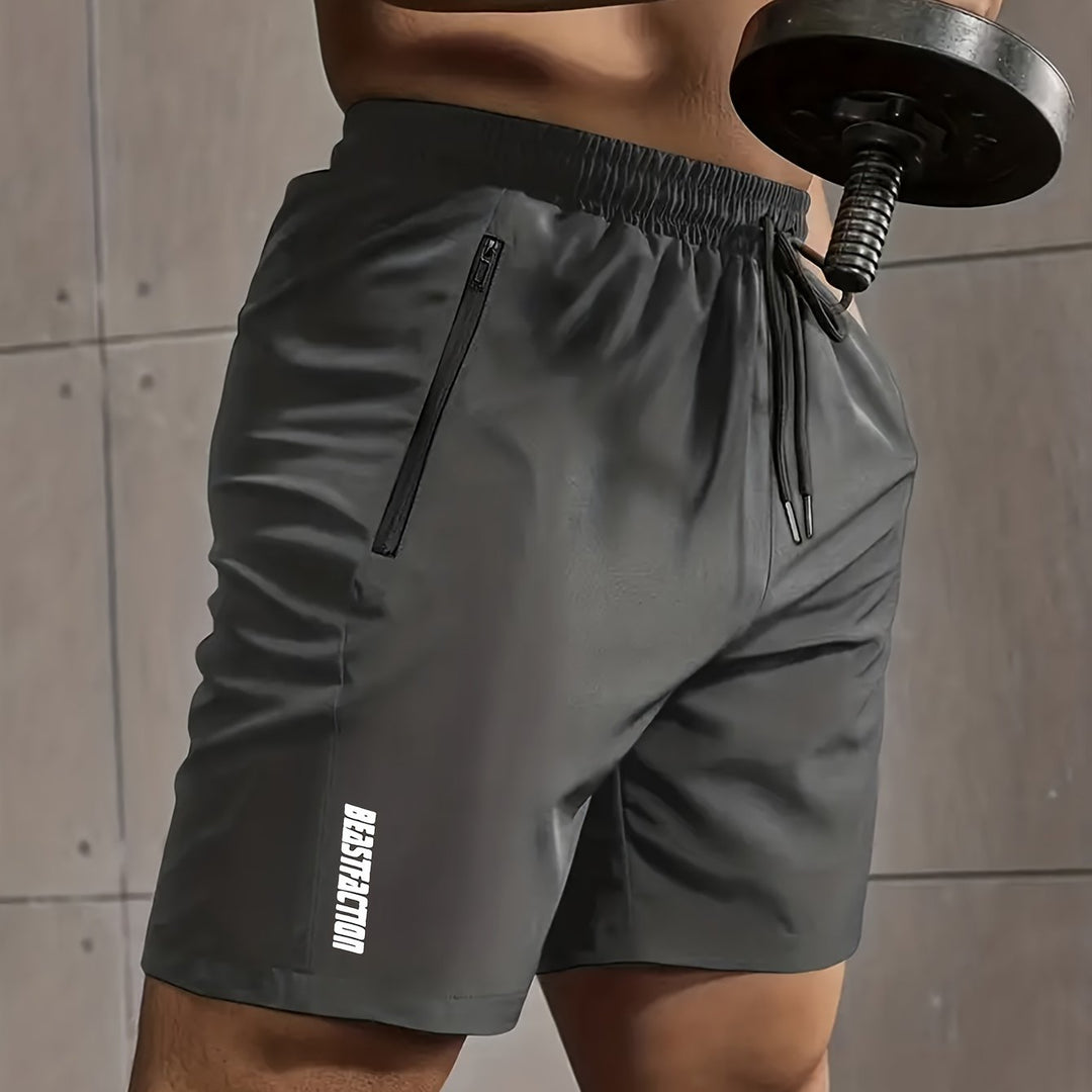 Detail: Stofftextur der Herren Sportshorts, robust und funktional für Fitness-Workouts.