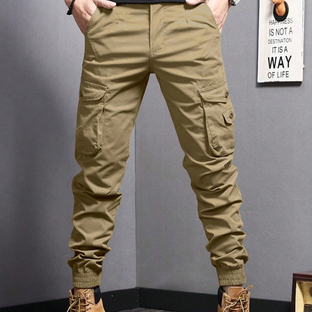 Bequeme Herren Cargo Hose mit Kordelzug, perfekt für den Alltag, Freizeit und leichte Arbeit.