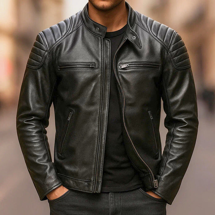 Stilvolle Herren Lederjacke mit markantem Design; ideal für Mode, Alltag & Freizeit.