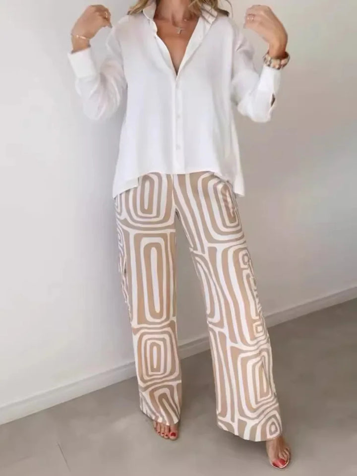 Komfortables Damen Zweiteiler Loungewear Set. Eleganter Viskose Anzug mit Langarm für Freizeit & Entspannung.
