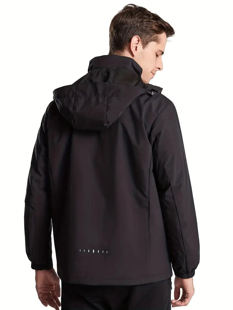 Norberto Herren Kapuzenjacke, wasserdicht, langarm, mit Reißverschluss, optimal für Übergang.