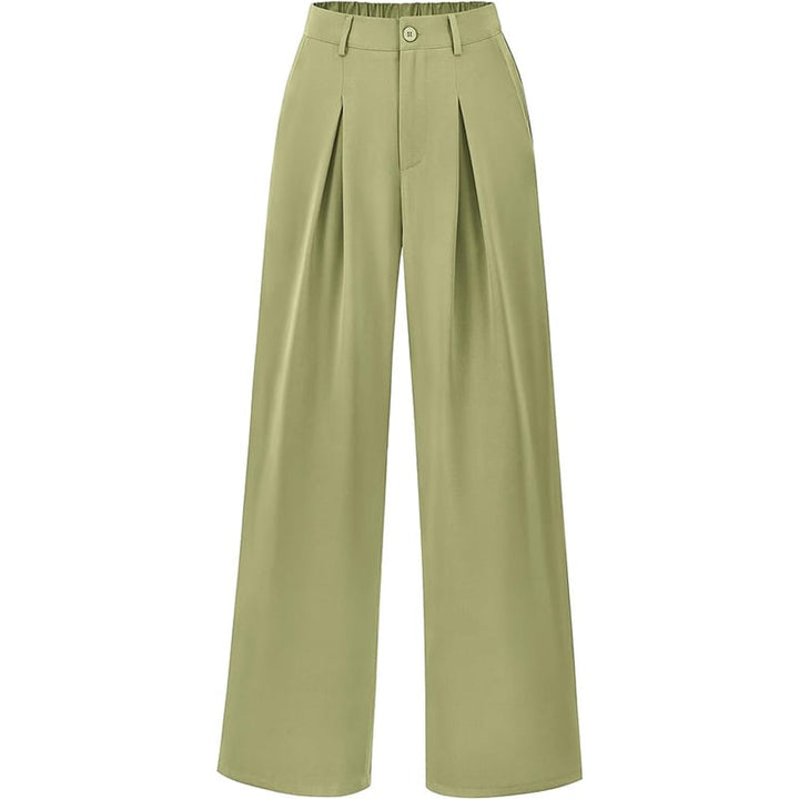 Elegante hochtaillierte Damenhose mit weitem Bein. Zeitlos modisch und bequem. Für Frühling & Sommer.