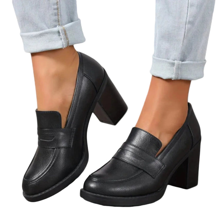 Orania Damen Mokassins: Elegante Business Schuhe mit mittelhohem Absatz & gepolsterter Innensohle für Komfort.