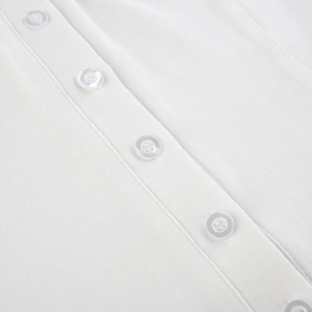 Vielseitige weiße Damenbluse, elegantes Langarm Oberteil. Perfekt kombinierbar für Frühling, Business & Freizeit.
