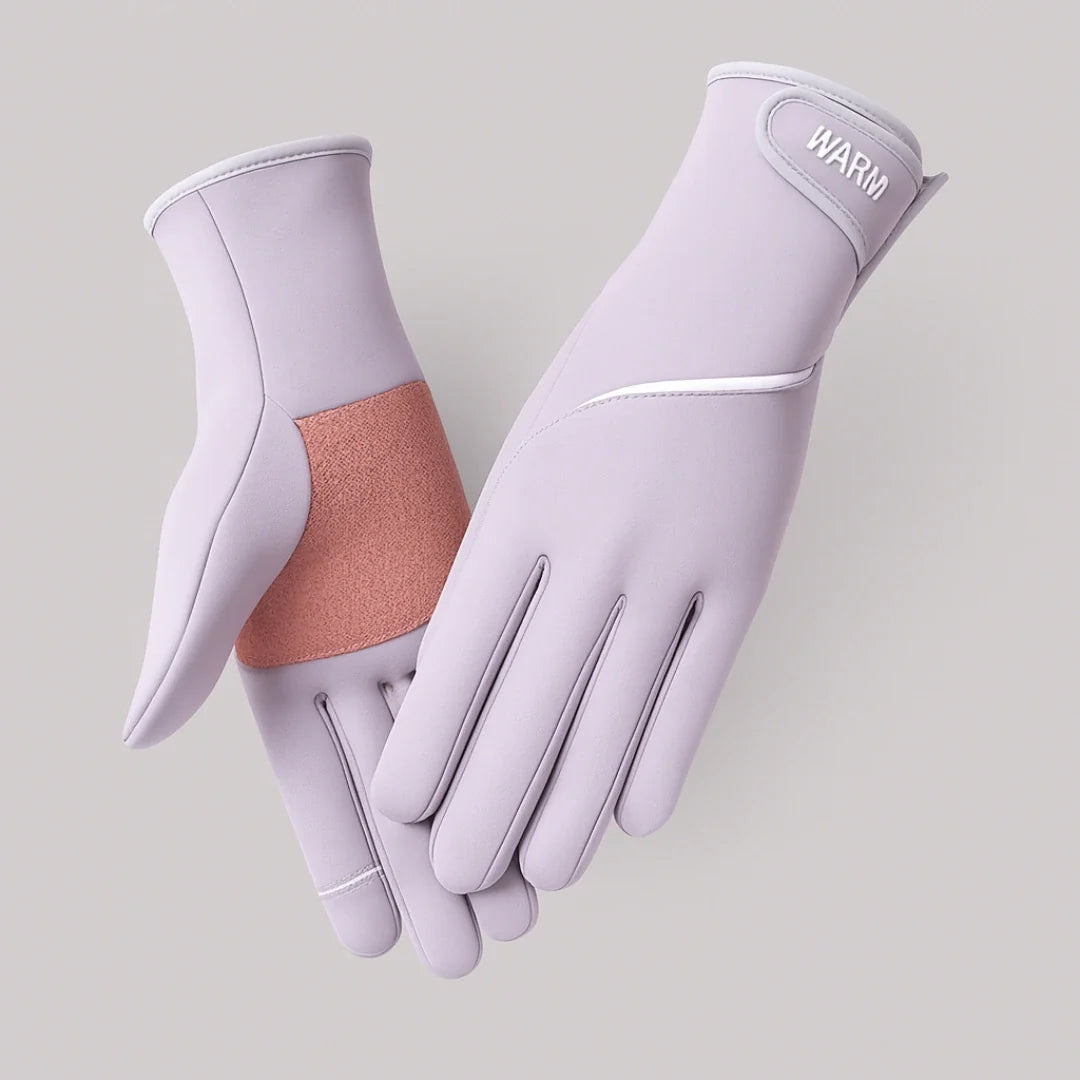 Warme Damen Winterhandschuhe, rutschfest und Touchscreen-fähig für Outdoor-Aktivitäten und Kälteschutz.
