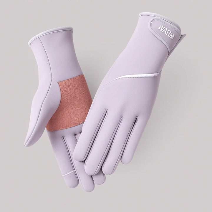 Warme Damen Winterhandschuhe, rutschfest und Touchscreen-fähig für Outdoor-Aktivitäten und Kälteschutz.