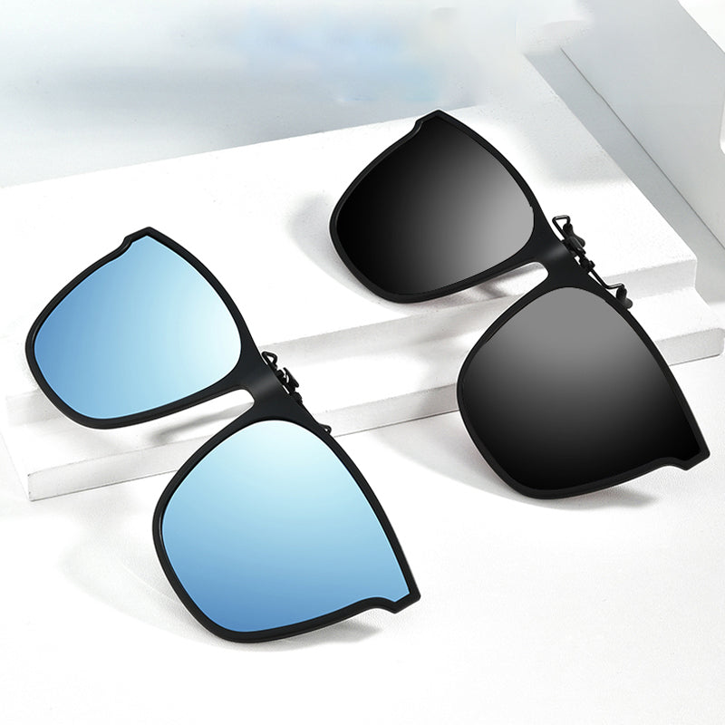 Vielseitiger Unisex Sonnenbrillen-Clip, polarisiert, UV400, ideal für Alltag und Brillen-Zubehör.