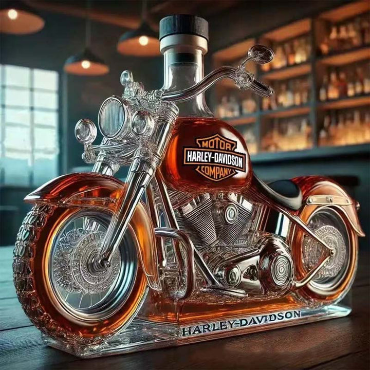 Edler Harley Whisky Dekanter, limitierte Auflage, aus Glas für Spirituosen. Perfektes Geschenk für Whisky-Sammler.