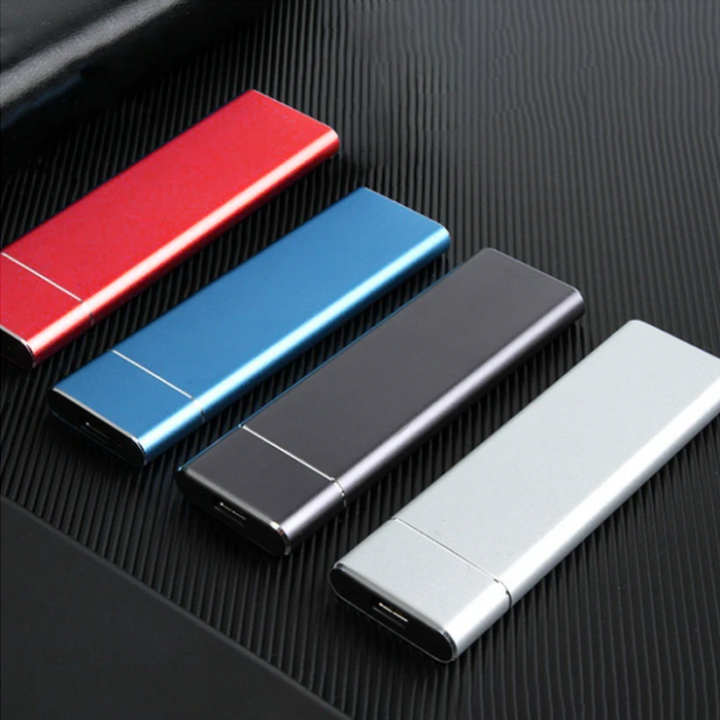 Elegante externe Aluminium Festplatte mit USB-C. High-Speed Datenspeicher für moderne Geräte.