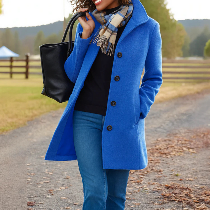 Klassischer Damen Mantel, langarm und elegant, für einen schicken Business- oder Freizeit-Look.