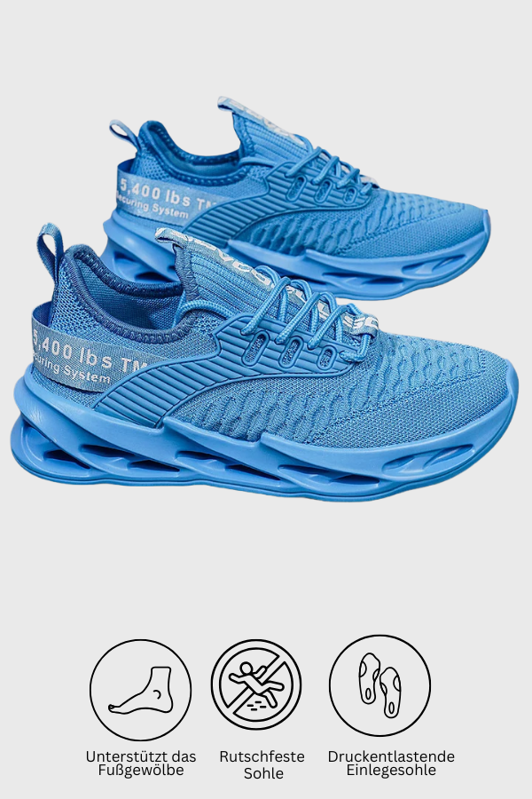 Seitenansicht der Damen Sneaker mit rutschfester Profilsohle, bietet sicheren Halt auf jedem Untergrund.