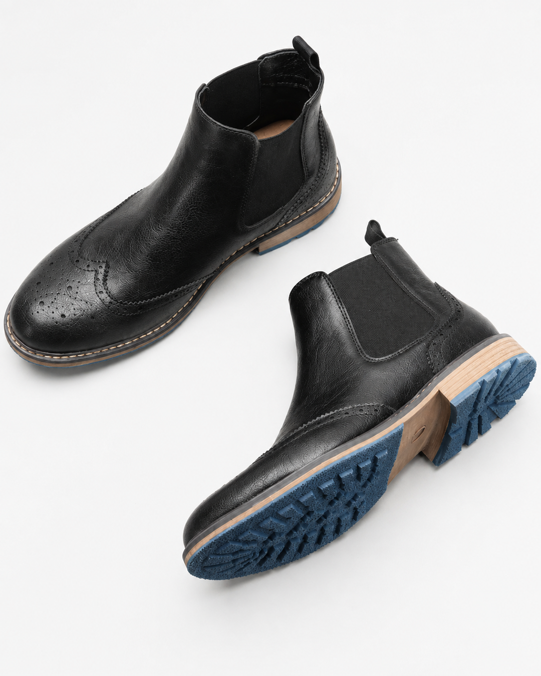 Herren Brogue Stiefel, klassisch elegant, in Schwarz & Braun, vielseitig für jede Gelegenheit.