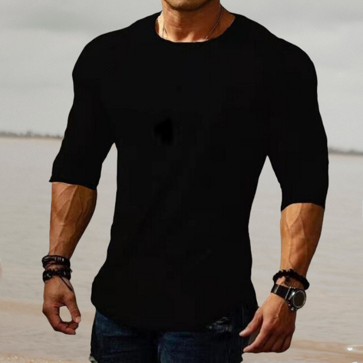Weißes, elegantes Herren Slim Fit Stretch Hemd mit Langarm für Frühling. Komfortable Frühlingsmode für jeden Anlass.