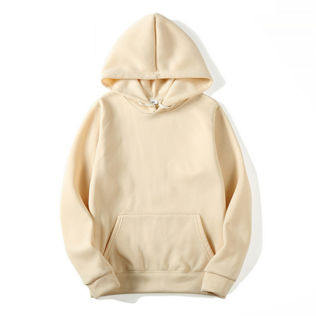 Weicher Kapuzenpullover im Casual-Stil, unisex Design für entspannte Freizeitmode.