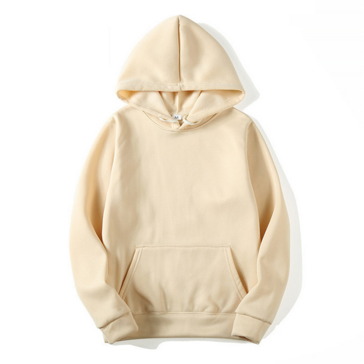 Weicher Kapuzenpullover im Casual-Stil, unisex Design für entspannte Freizeitmode.