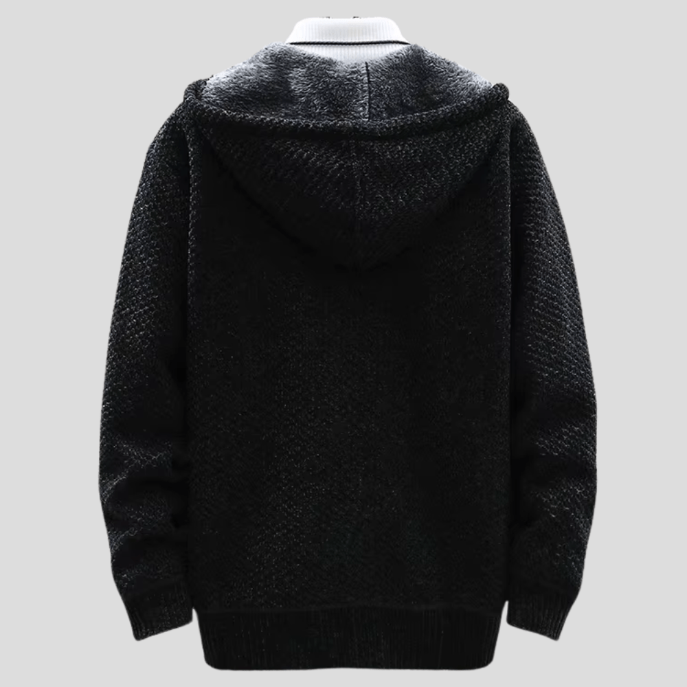 Komfortabler & stilvoller Herren Strick-Hoodie, vielseitiger Kapuzenpullover für Wärme in der Herren Mode.