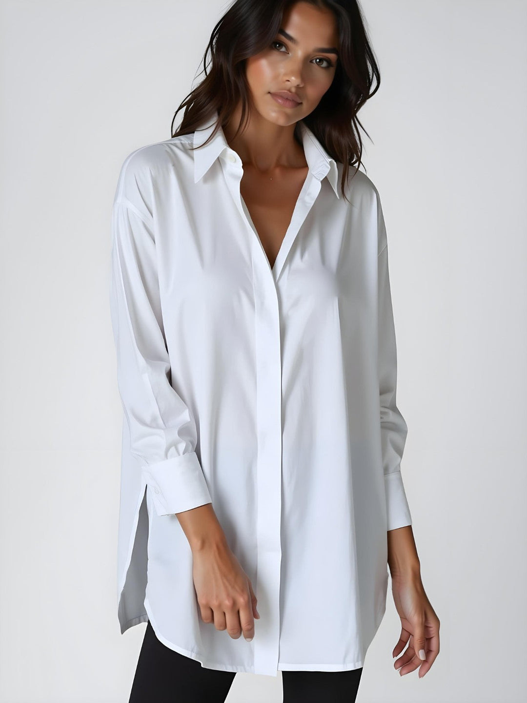 Leichtes Damen Oversize-Hemdblusenkleid, atmungsaktiv, ideal für warme Tage und legere Looks.