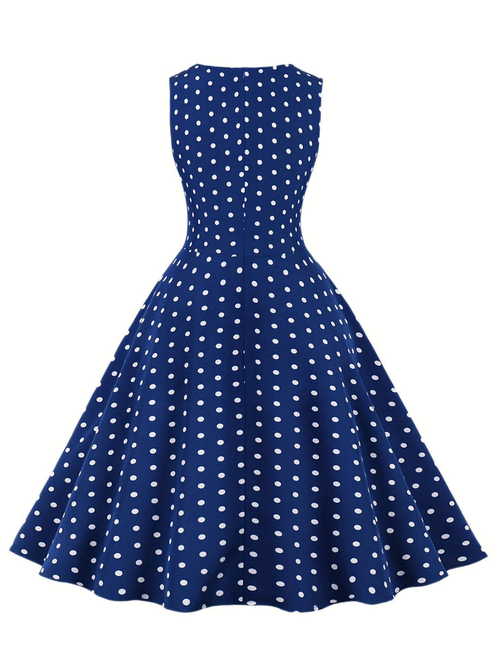 Abendkleid: Eleganter Retro Polka Dot Rockabilly Stil für Damen mit Charme.