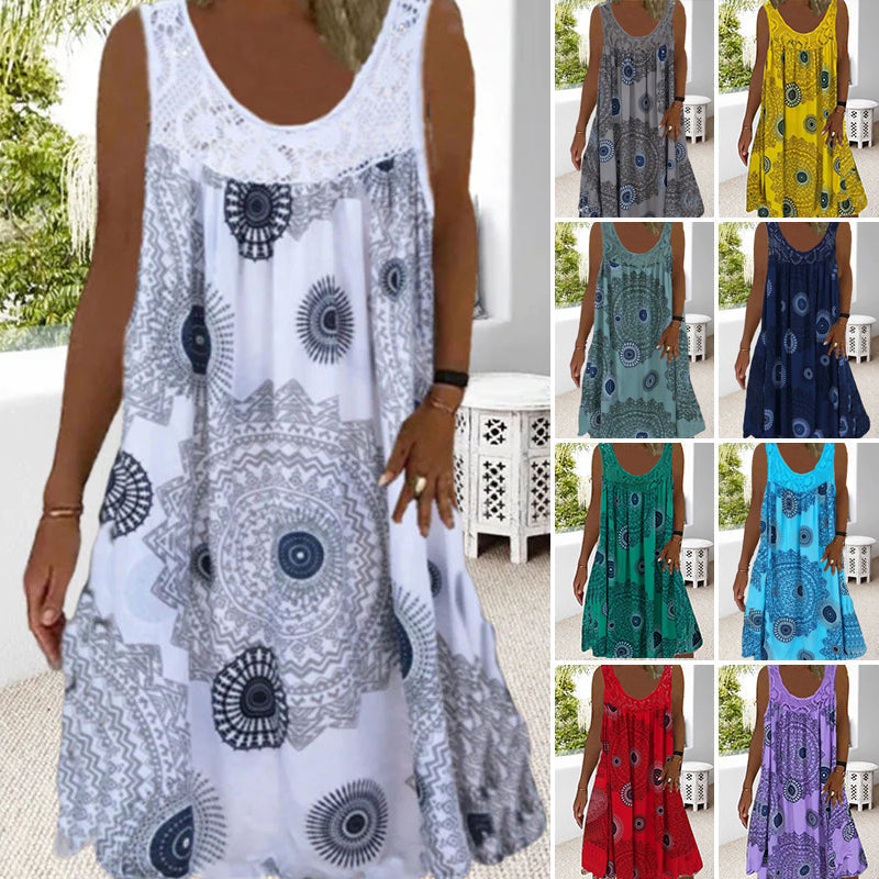 Leichtes, ärmelloses Sommerkleid für Damen. Ideal für heiße Tage, bequem und luftig.