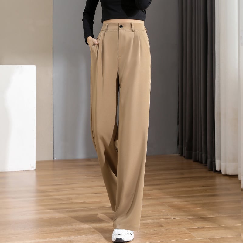 Schwarze Damenhose mit geradem Bein & hohem Bund für Business & Alltag, elegant & bequem.