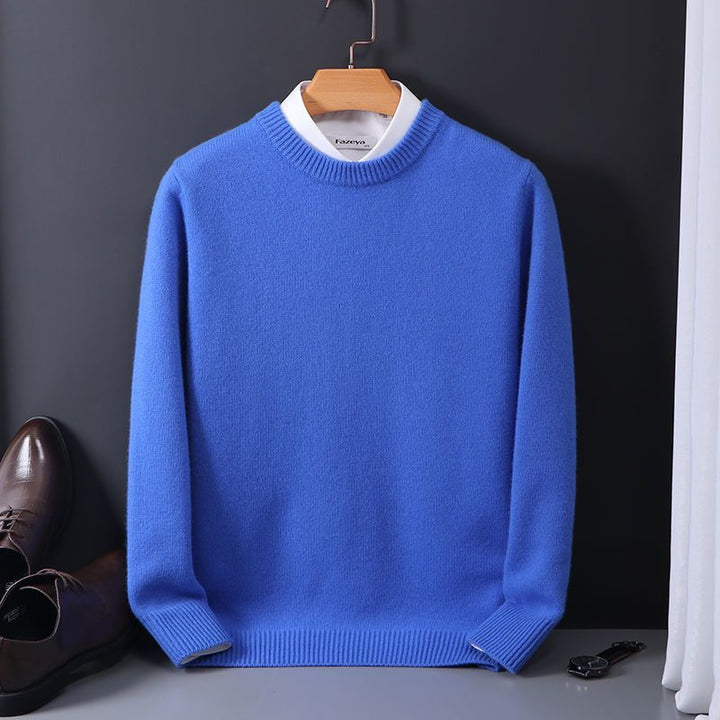 Moderner Herren Rundhalspullover, langarm, stylisch und bequem für Casual-Outfits.