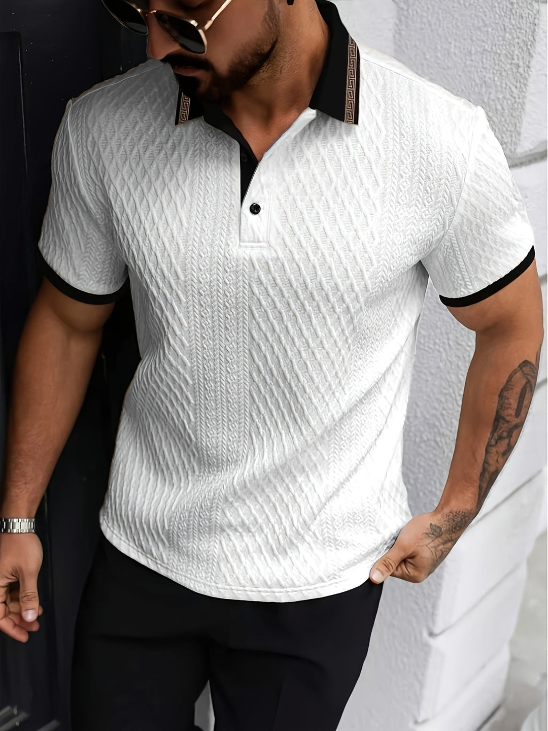 Herren Farbblock Poloshirt, stilvoll und bequem für Sommer & Freizeit.