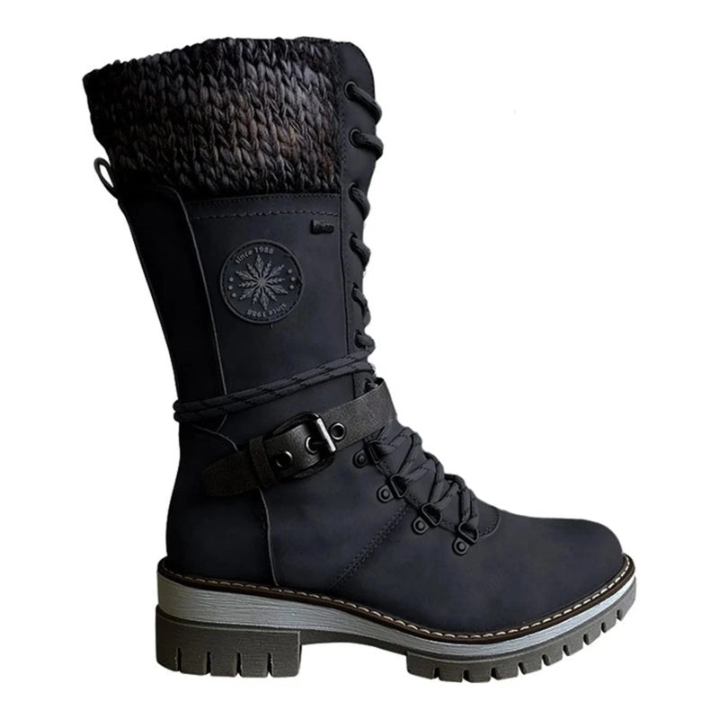 Stylische lila Herren-Winterstiefel, wasserdicht und komfortabel, moderne Schnürstiefel für kalte Tage.