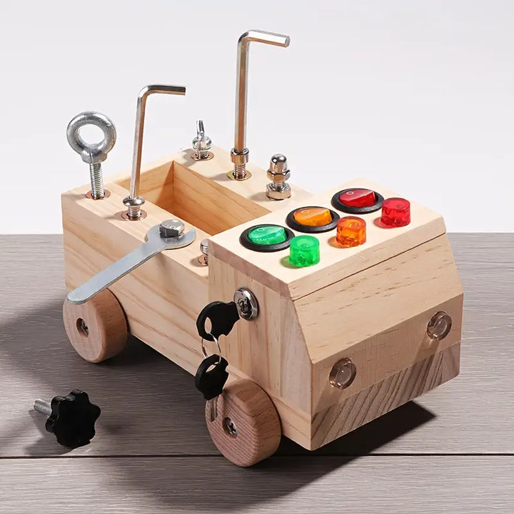 Buntes Montessori Aktivitätsboard für Kinder, spielerisch die Feinmotorik entwickeln & Lernen erleben.