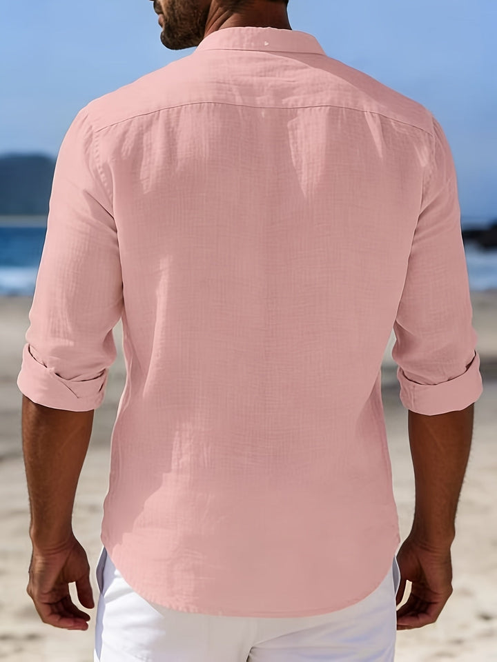 Grünes Freizeithemd für Herren, luftig & kühlend, ideal für Strand, Sommer & entspannte Tage.