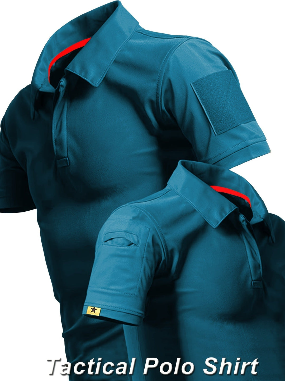 Rückenansicht des Herren Tactical Polo Shirts. Vielseitiges Funktionsshirt, ideal für Outdoor-Aktivitäten & Arbeitskleidung.