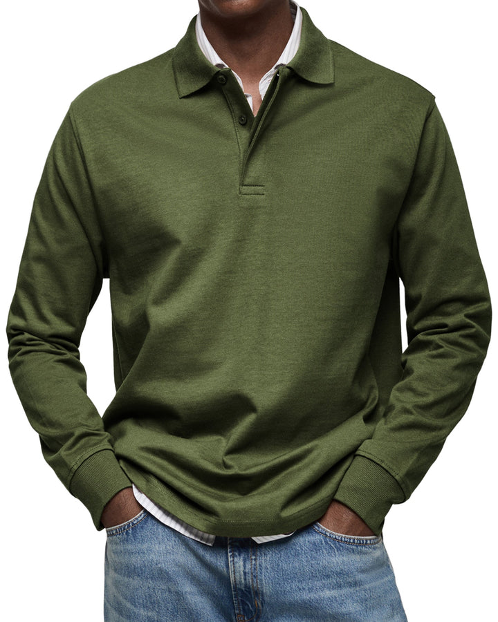 Vielseitiges Herren Langarm-Poloshirt, mühelos von Business-Meetings zu Freizeit-Aktivitäten wechseln.