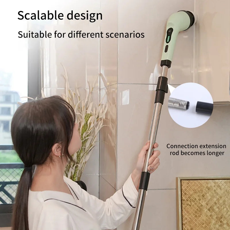 Kabellose elektrische Spinbürste mit LED-Display, ideal für effiziente tiefe Reinigung in Küche & Bad.