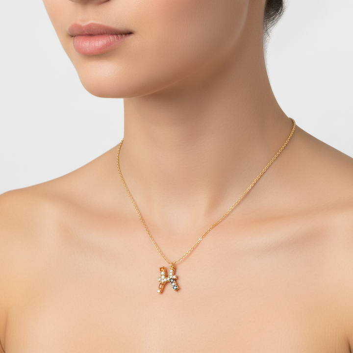 925er Silber Sternzeichen Kette mit funkelndem Zirkonia, Geschenkidee für Frauen.