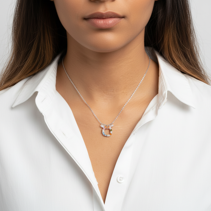 Vergoldete Damen Sternzeichen Kette aus 925 Sterlingsilber.
