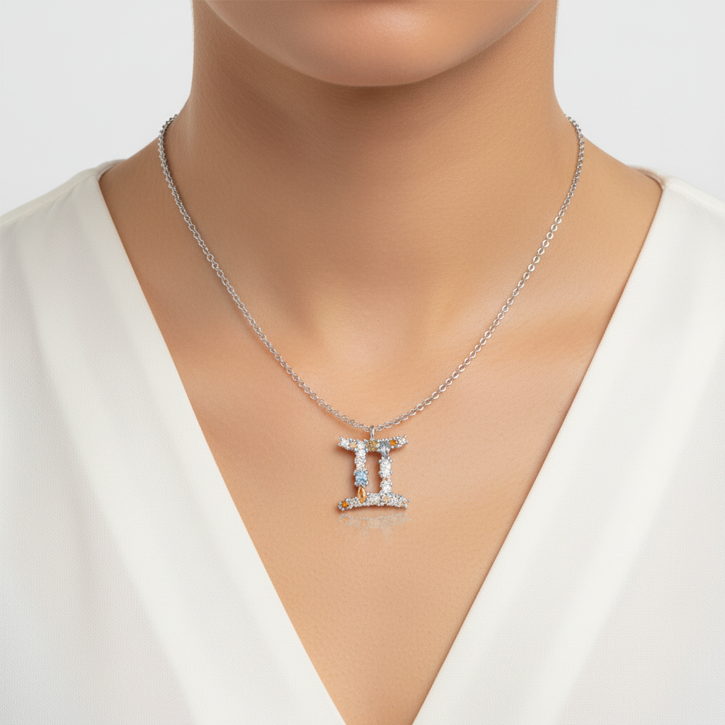 925er Silber vergoldete Sternzeichen Kette, luxuriöses Geschenk für Frauen.