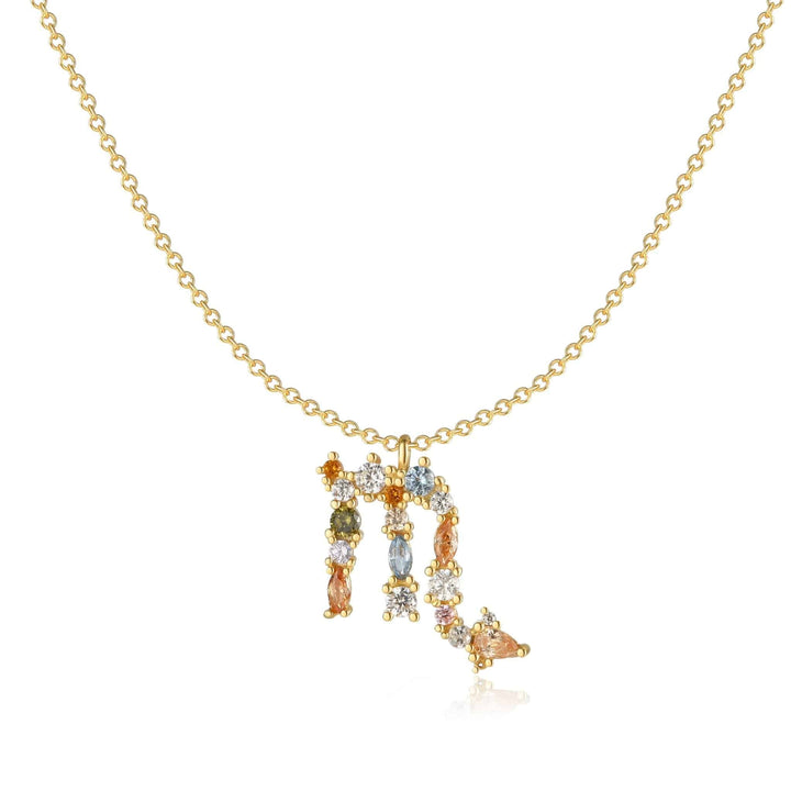 Einzigartige personalisierte Sterlingsilber Halskette mit Sternzeichen für Damen.