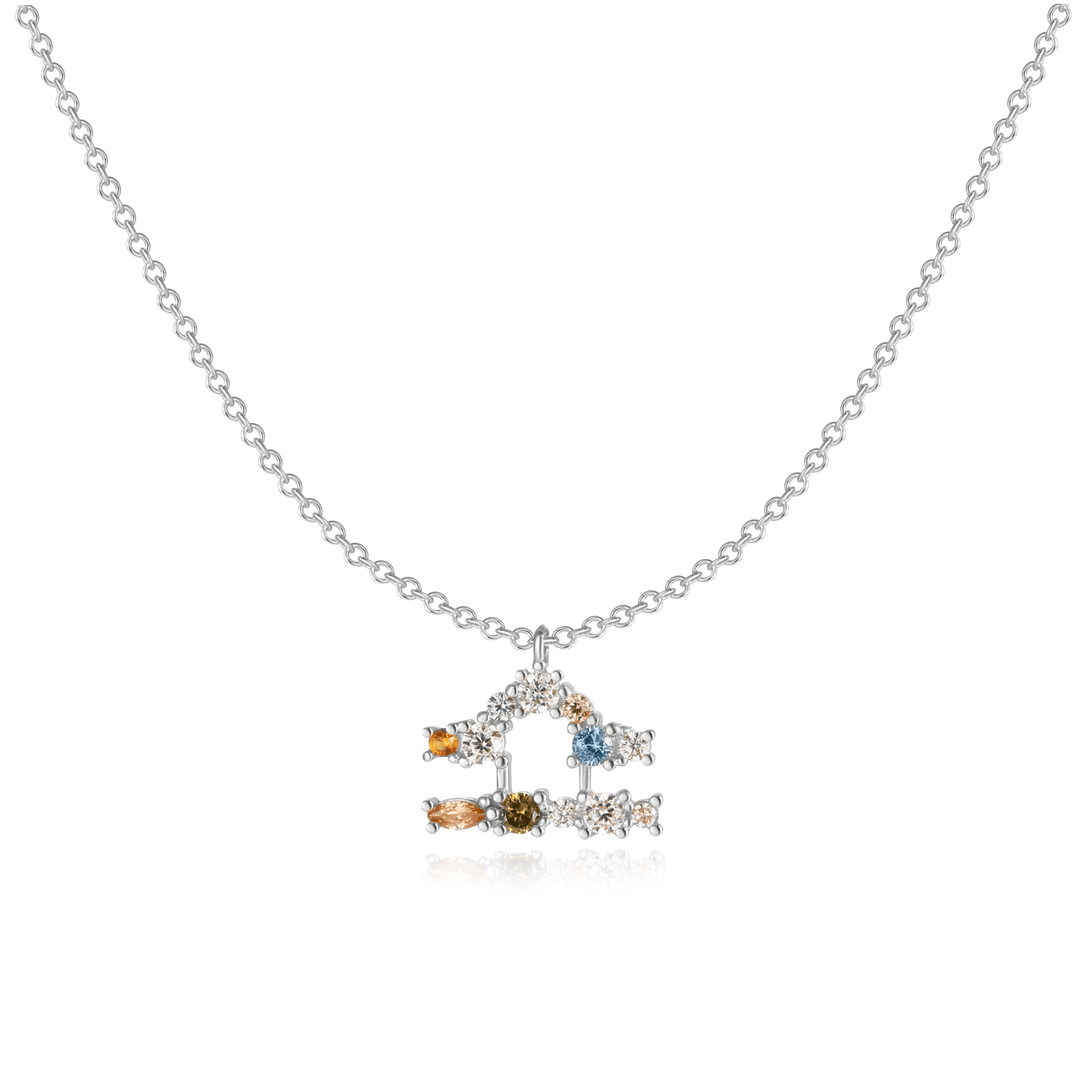 925er Silber personalisierte Sternzeichen Kette, individuelles Geschenk für Frauen.