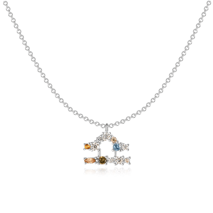 925er Silber personalisierte Sternzeichen Kette, individuelles Geschenk für Frauen.