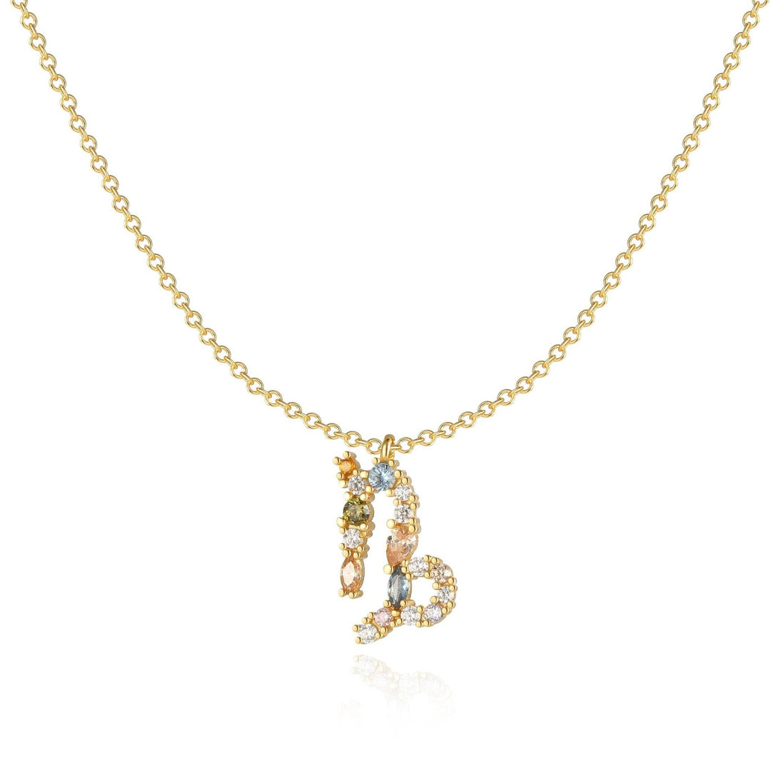 Modische personalisierte Damen Kette mit Sternzeichen Motiv, 925 Sterlingsilber.