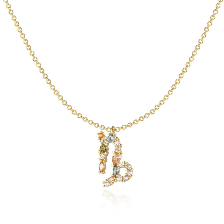 Modische personalisierte Damen Kette mit Sternzeichen Motiv, 925 Sterlingsilber.