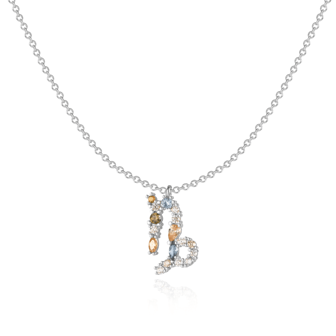 Personalisierbare 925 Sterlingsilber Damen Kette mit Sternzeichen Anhänger.